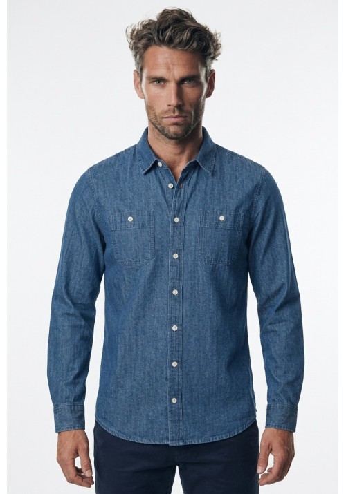 Ανδρικό Πουκάμισο Τζιν FQ Steven LS Denim shirt 21900434-200291 Μπλέ