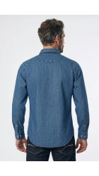Ανδρικό Πουκάμισο Τζιν FQ Steven LS Denim shirt 21900434-200291 Μπλέ