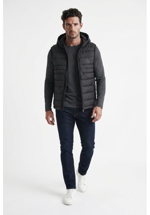 Ανδρικό Αμάνικο Μπουφάν Jack & Jones JJEKingsley Light Bodywarmer Hood 12298871 Black