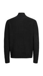 Ανδρική Ζακέτα Jack & Jones JJSOHO OLLIE KNIT HIGH NECK ZIP CAR SN 12298535 Μαύρη