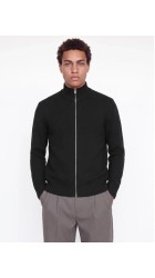 Ανδρική Ζακέτα Jack & Jones JJSOHO OLLIE KNIT HIGH NECK ZIP CAR SN 12298535 Μαύρη