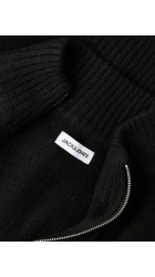 Ανδρική Ζακέτα Jack & Jones JJSOHO OLLIE KNIT HIGH NECK ZIP CAR SN 12298535 Μαύρη