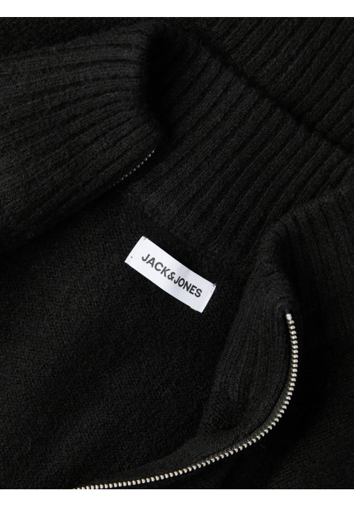 Ανδρική Ζακέτα Jack & Jones JJSOHO OLLIE KNIT HIGH NECK ZIP CAR SN 12298535 Μαύρη