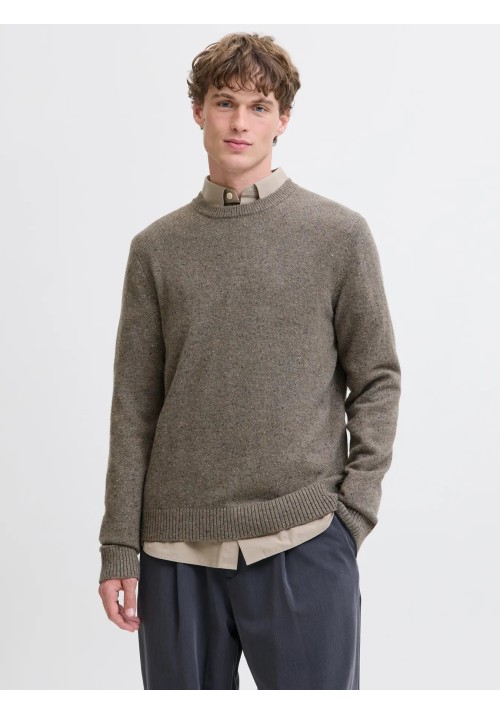 Ανδρικό Πουλόβερ Πλεκτό Jack & Jones JAULambswool Knit Crew Neck SN 12216799 Stone Gray_MELANGE Ανδρικό Πουλόβερ Πλεκτό Jack & Jones JAULambswool Knit Crew Neck SN 12216799 Stone Gray_MELANGE