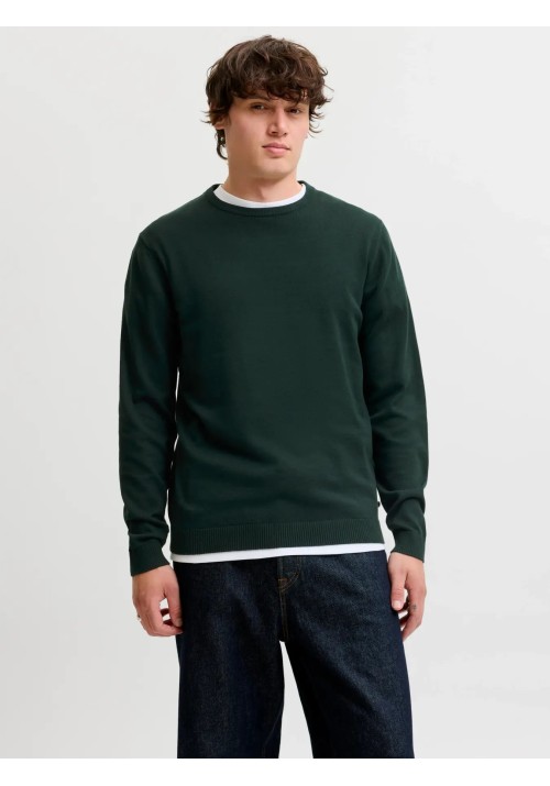 Ανδρικό Πλεκτό Βαμβακερό Jack & Jones JjEBasic Knit Crew Neck Noos 12137190 Scarab