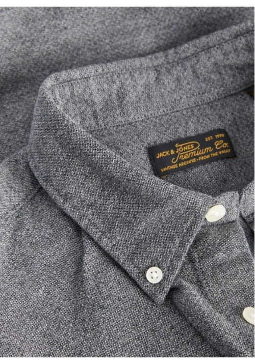 Ανδρικό Πουκάμισο Φανέλα jack & jones Jprblustanley Flannel L/S 12305791 Coal Smoke