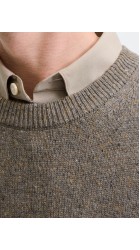 Ανδρικό Πουλόβερ Πλεκτό Jack & Jones JAULambswool Knit Crew Neck SN 12216799 Stone Gray_MELANGE