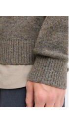 Ανδρικό Πουλόβερ Πλεκτό Jack & Jones JAULambswool Knit Crew Neck SN 12216799 Stone Gray_MELANGE
