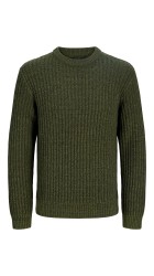 Ανδρικό Πουλόβερ Πλεκτό Jack & Jones JJJAxon Knit Crew Neck 12306928 Forest Night Twisted Black Ανδρικό Πουλόβερ Πλεκτό Jack & Jones JJJAxon Knit Crew Neck 12306928 Forest Night Twisted Black