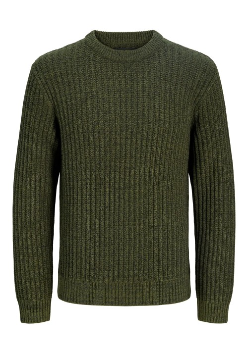 Ανδρικό Πουλόβερ Πλεκτό Jack & Jones JJJAxon Knit Crew Neck 12306928 Forest Night Twisted Black Ανδρικό Πουλόβερ Πλεκτό Jack & Jones JJJAxon Knit Crew Neck 12306928 Forest Night Twisted Black
