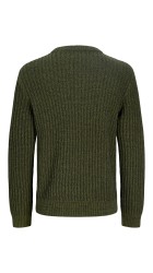 Ανδρικό Πουλόβερ Πλεκτό Jack & Jones JJJAxon Knit Crew Neck 12306928 Forest Night Twisted Black Ανδρικό Πουλόβερ Πλεκτό Jack & Jones JJJAxon Knit Crew Neck 12306928 Forest Night Twisted Black