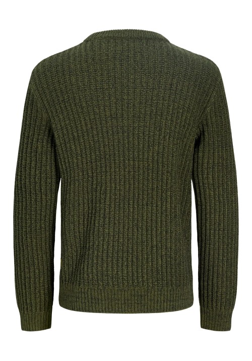 Ανδρικό Πουλόβερ Πλεκτό Jack & Jones JJJAxon Knit Crew Neck 12306928 Forest Night Twisted Black Ανδρικό Πουλόβερ Πλεκτό Jack & Jones JJJAxon Knit Crew Neck 12306928 Forest Night Twisted Black