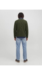 Ανδρικό Πουλόβερ Πλεκτό Jack & Jones JJJAxon Knit Crew Neck 12306928 Forest Night Twisted Black Ανδρικό Πουλόβερ Πλεκτό Jack & Jones JJJAxon Knit Crew Neck 12306928 Forest Night Twisted Black