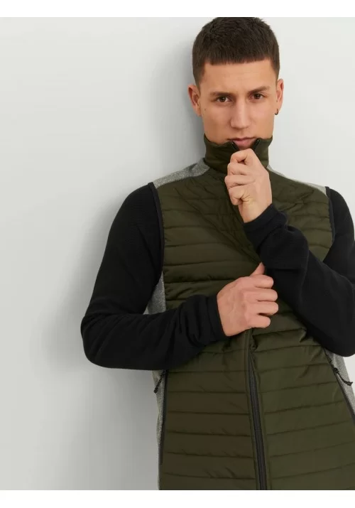 Ανδρικό Μπουφάν Αμάνικο Jack & Jones JJEmulti Bodywarmer Collar Noss 12200684 Λαδί