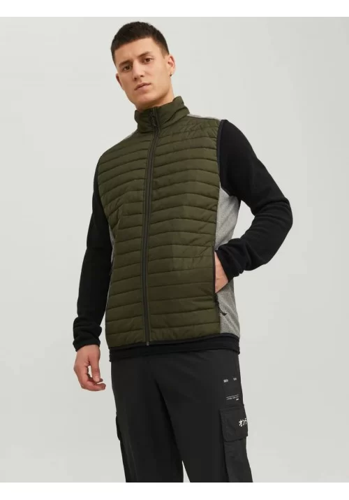 Ανδρικό Μπουφάν Αμάνικο Jack & Jones JJEmulti Bodywarmer Collar Noss 12200684 Λαδί