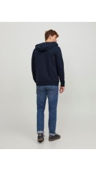 Ανδρική Φούτερ Ζακέτα  Jack & Jones 12181901 JJeBasic Sweat Zip Hood Noos Μπλε