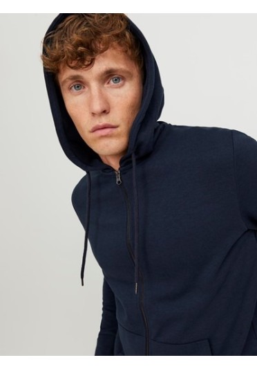 Ανδρική Φούτερ Ζακέτα  Jack & Jones 12181901 JJeBasic Sweat Zip Hood Noos Μπλε
