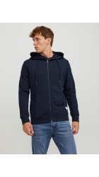 Ανδρική Φούτερ Ζακέτα  Jack & Jones 12181901 JJeBasic Sweat Zip Hood Noos Μπλε