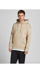 Ανδρική Φούτερ με κουκούλα Jack & Jones 12208157 JJestar Basic Sweat Hood Noos Crockery Μπεζ