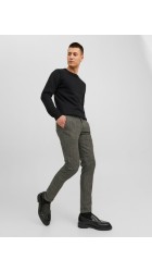 Ανδρικό Παντελόνι Chino με Slim Εφαρμογή Jack & Jones JPSTmarco JJconnor Akm Noos 12193553 Cumin Check