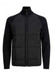 Ανδρικό Μπουφάν Jack & Jones 12242623 Jcolunar Hybrid Knit Zip Cardigan Μαύρο Ανδρικό Μπουφάν Jack & Jones 12242623 Jcolunar Hybrid Knit Zip Cardigan Μαύρο