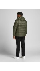 Ανδρικό Μπούφαν με Κουκούλα Puffer Plus Size Jack & Jones 12191902 Λαδί