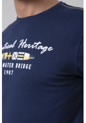 Ανδρικό T-Shirt με Στάμπα Plus Size Ascot Sport 15305-512 Μπλε