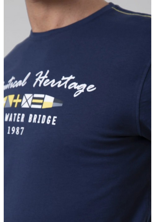 Ανδρικό T-Shirt με Στάμπα Plus Size Ascot Sport 15305-512 Μπλε