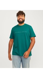 Ανδρικό T-Shirt Plus Size Jack & Jones JJEstar JJ Tee SS Noos PLS 12243625 Deep Teal