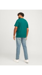 Ανδρικό T-Shirt Plus Size Jack & Jones JJEstar JJ Tee SS Noos PLS 12243625 Deep Teal
