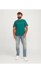Ανδρικό T-Shirt Plus Size Jack & Jones JJEstar JJ Tee SS Noos PLS 12243625 Deep Teal