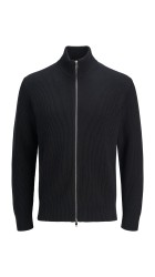 Ανδρική Ζακέτα Jack & Jones  JJPerfect Knit Zip Cardigan Noos PLS 12284612 Μαύρη