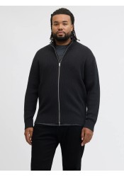 Ανδρική Ζακέτα Jack & Jones  JJPerfect Knit Zip Cardigan Noos PLS 12284612 Μαύρη