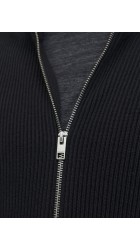 Ανδρική Ζακέτα Jack & Jones  JJPerfect Knit Zip Cardigan Noos PLS 12284612 Μαύρη