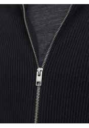 Ανδρική Ζακέτα Jack & Jones  JJPerfect Knit Zip Cardigan Noos PLS 12284612 Μαύρη