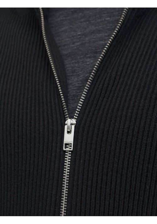 Ανδρική Ζακέτα Jack & Jones  JJPerfect Knit Zip Cardigan Noos PLS 12284612 Μαύρη