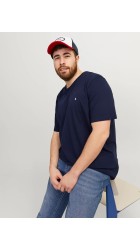 Ανδρικό T-Shirt Plus Size Jack & Jones JJEPaulos Tee SS Crew Neck Noos PLS 12253778 Navy Blazer