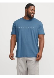 Ανδρικό T-Shirt Plus Size Jack & Jones JJEstar JJ Tee SS Noos PLS 12243625 Oceanview