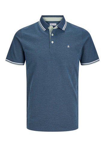 Ανδρική Μπλούζα Polo Plus Size Jack & Jones JJEpaulos Polo SS PLS 12143859 Oceanview Play