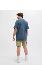 Ανδρική Μπλούζα Polo Plus Size Jack & Jones JJEpaulos Polo SS PLS 12143859 Oceanview Play