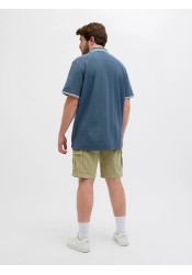 Ανδρική Μπλούζα Polo Plus Size Jack & Jones JJEpaulos Polo SS PLS 12143859 Oceanview Play