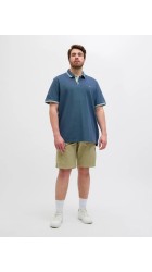 Ανδρική Μπλούζα Polo Plus Size Jack & Jones JJEpaulos Polo SS PLS 12143859 Oceanview Play