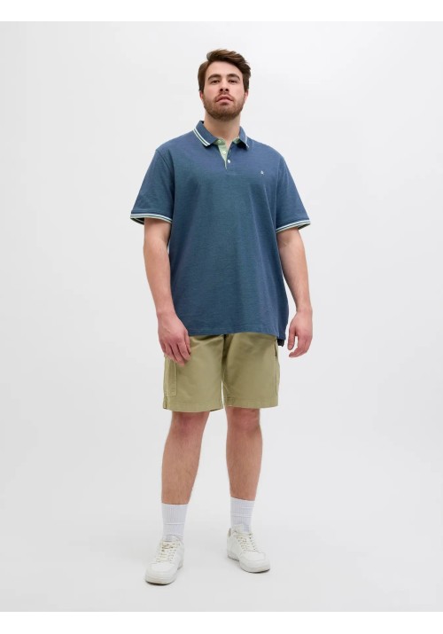 Ανδρική Μπλούζα Polo Plus Size Jack & Jones JJEpaulos Polo SS PLS 12143859 Oceanview Play