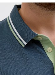 Ανδρική Μπλούζα Polo Plus Size Jack & Jones JJEpaulos Polo SS PLS 12143859 Oceanview Play