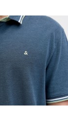 Ανδρική Μπλούζα Polo Plus Size Jack & Jones JJEpaulos Polo SS PLS 12143859 Oceanview Play