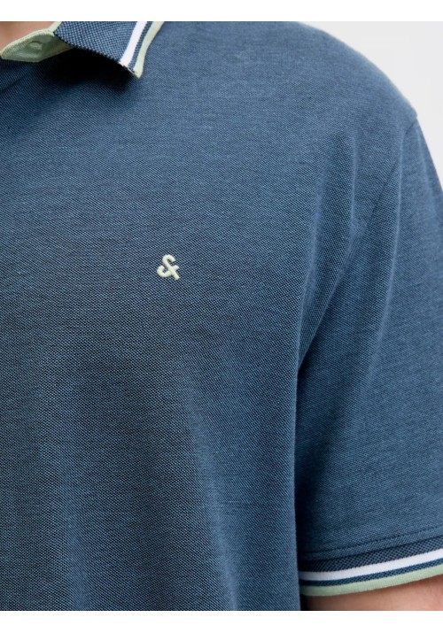 Ανδρική Μπλούζα Polo Plus Size Jack & Jones JJEpaulos Polo SS PLS 12143859 Oceanview Play