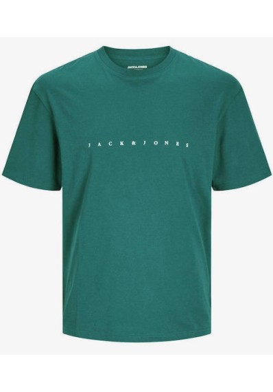 Ανδρικό T-Shirt Plus Size Jack & Jones JJEstar JJ Tee SS Noos PLS 12243625 Deep Teal