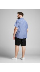 Ανδρική Βερμούδα Chino Plus Size Eλαστική Jack & Jones Jpstbowie JJShorts Solid Sa Sn PLS 12169212  Mαύρη