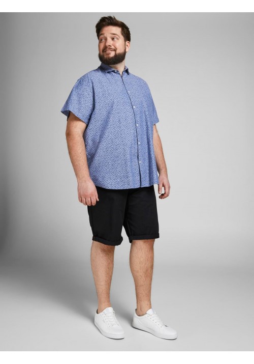 Ανδρική Βερμούδα Chino Plus Size Eλαστική Jack & Jones Jpstbowie JJShorts Solid Sa Sn PLS 12169212  Mαύρη