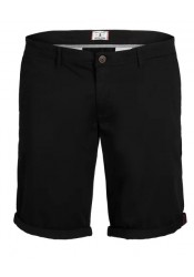 Ανδρική Βερμούδα Chino Plus Size Eλαστική Jack & Jones Jpstbowie JJShorts Solid Sa Sn PLS 12169212  Mαύρη